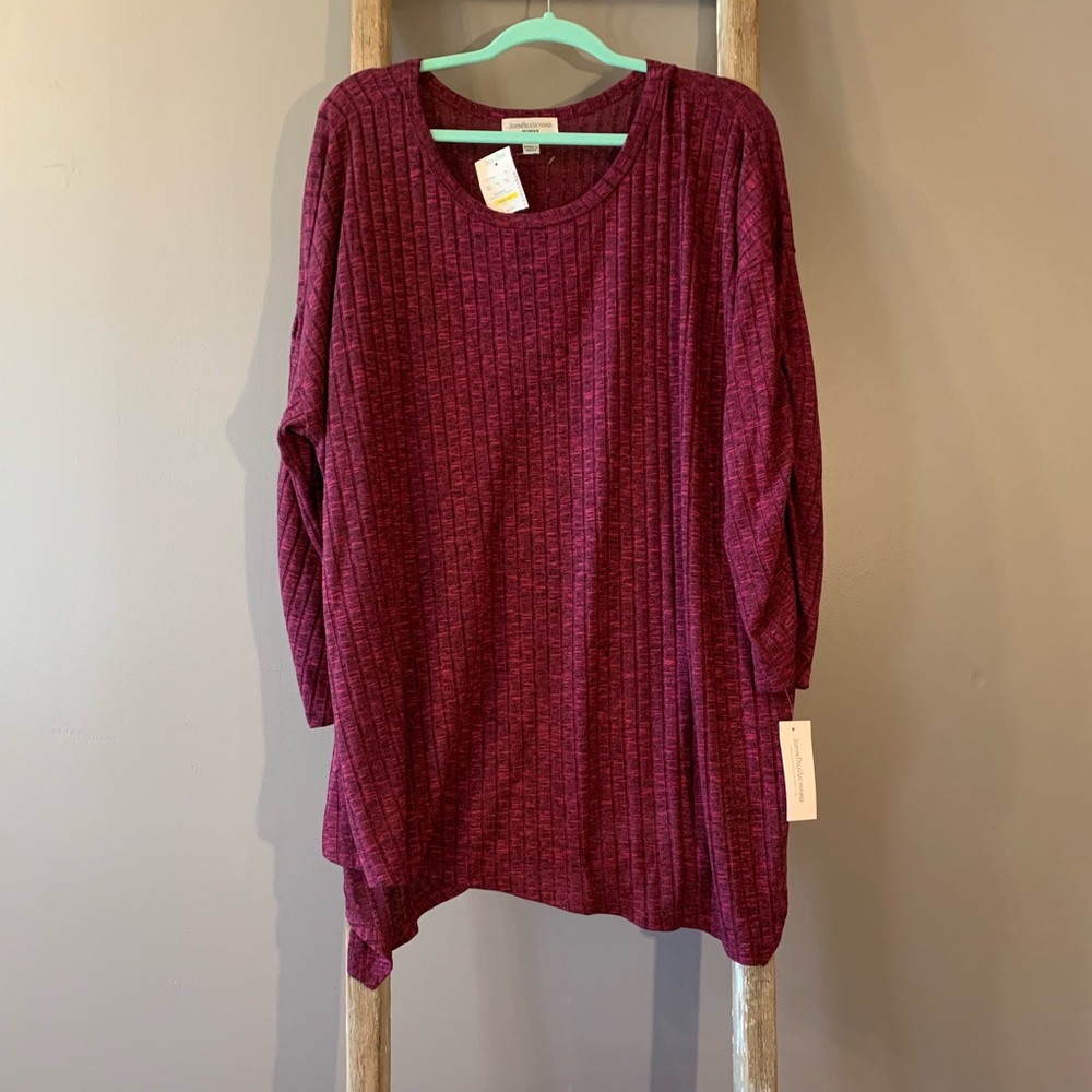 NWT 3X Plum 3/4 Sleeve Top